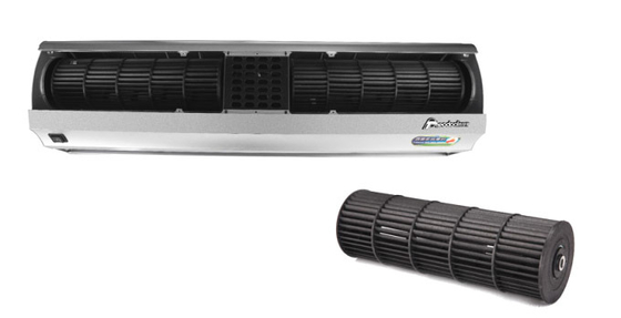 Ventilateur à rideau d'air compact 220V pour porte avec télécommande 2 vitesses