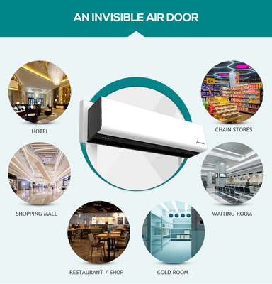 Ventilateur à rideau d'air compact 220V pour porte avec télécommande 2 vitesses