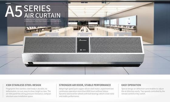 Rideau d'air en acier inoxydable 2000m3/h 230V pour économiser de l'énergie