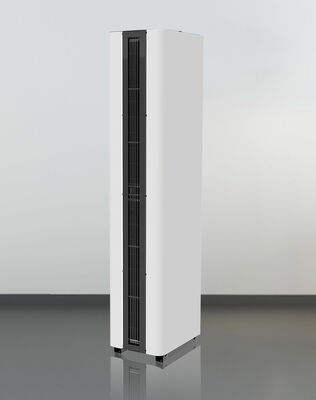 Rideau d'air chauffant sur pied pour porte vitrée, installation verticale, écran thermique